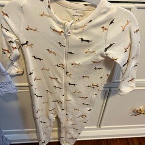 Nordstrom Kids' White Dog Print One Piece 3 months